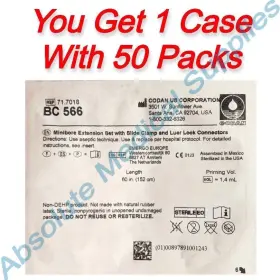 Bc566 Walrus 50-packs Codan Minibore Extension Set 60 Inch Tubing Sterile Bc 566