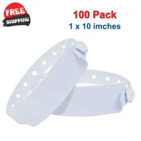 668-71 Wristall 100pk White Hospital Wristbands Vinyl Patient Id Bands Medical Plastic Wristband