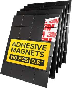X-bet Magnet 850045943677 Hyper-sticky Magnets With Adhesive Backing - 110pcs 0.8x0.08 110 Pcs Black