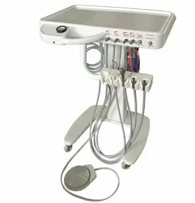 Xs-411-4 Xs Delivery Mobile Dental Unit Cart With Weak Suction 3 Way Syringe 4 Hole Us Stock