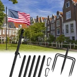 8 Ft Tangle Free Flag Pole Ground, Thickened Stainless Steel With 5 Prongs.... Fixed Price $46.50.