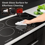 Amzgachfktch 30'' Glass Built-in Electric Ceramic Cooktop Stove 5 Burner. Fixed Price $183.99.