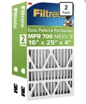 3M Filtrete 16X25X4 Furnace Air Filter, Mpr 700, Merv 8. Fixed Price $31.99.