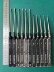 Lot Of 11 Cervical Bayonet Curettes Codman Ruggles Karlin Xl. Fixed Price $350.00.