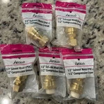 New Apollo 1/2 In. Brass Solvent Weld Cpvc X Compression Union Lot Of 5. Fixed Price $15.99.