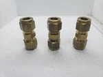 Tylok B-6-DU Ref B-600-6 Brass Union 3/8" Od Tube, Lot Of 3, Nnb. Fixed Price $26.96.