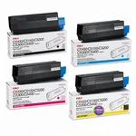 Genuine Okidata 42127401, 42127402, 42127403, 42127404 Toner Set We Ship Fast. Fixed Price $379.00.