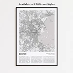 Boston City Print, Massachusetts Travel Poster, Modern Map, Wall Decor Art. Fixed Price $143.99.
