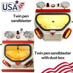 Eterfant Dental Lab Twin Pen Sandblaster With Led Strip Light 2 Aluminum Tanks. Fixed Price $178.88.