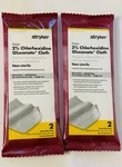 Stryker Sage 2% Chlorhexidine Gluconate Cloths, Pack /2 Each. Fixed Price $9.99.