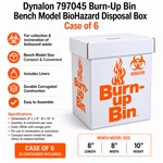 Dynalon 797045 Burn-up Bin Bench Model Biohazard Disposal Box 8X8X10 Case Of 6. Fixed Price $49.99.