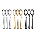 3PCS Anime Cosplay Roronoa Zoro Stainless Steel Long Bar Dangle Clip-on Earrings. Fixed Price $25.99.