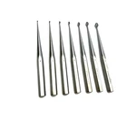 (QTY-7) Jarit 240-162 Bruns Oval Cup Curettes, Sharp, Straight Hex Handle (#0-6). Fixed Price $89.99.