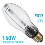Satco S3129 LU150/55/MED 2100K 150W Clear Medium E26 ED17 High Pressure Sodium. Fixed Price $7.55.