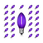 25 Pack C7 Replacement Bulbs, Dark Purple Led Halloween Light E12 Candela. Fixed Price $31.23.