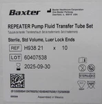 Baxter H938 21 Repeater Pump Fluid Transfer Tube Set Qty: 10, Exp: 09-30-2025. Fixed Price $299.99.