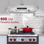 Kitchen 30 Inch Under Cabinet Range Hood 600CFM Touch Panel Cook Fan W/leds. Fixed Price $159.99.