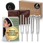 Resonance Tuning Fork Healing Set 128HZ, 136.1HZ, 256HZ, 384HZ. Fixed Price $79.15.