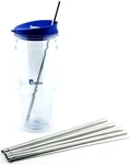 Bubba Envy 24 Oz Tumbler 4-PACK With Stainless Steel Straws And Cleaning Brush. Fixed Price $16.41.