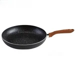 Nonstick Fry Pan Aluminum Speckled Kitchen Cookware Ergonomic Wood Look Handle. Fixed Price $28.12.