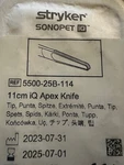 Stryker Sonopet Iq 11CM Apex Knife Model Number # 5500-25B-114. Fixed Price $72.99.
