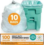 Plasticmill Heavy Duty Trash Bags - Clear Garbage For. Fixed Price $41.85.