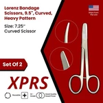 Set Of 2 Lorenz Bandage Scissors, 9.5", Curved, Heavy Pattern. Fixed Price $87.71.