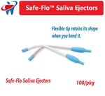 Dental Safe-flo Saliva Ejectors 100/PK, White Crosstex Flexible Tip M1000WHBU. Fixed Price $74.95.