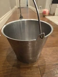 Vintage Vollrath 58130 Tapered Stainless Steel 12.5 Quart Dairy Pail W/ Handle. Fixed Price $80.00.