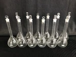 (12) Corning Pyrex Glass Tc 250ML Volumetric Flask With #16 Stopper 5640-250. Fixed Price $214.99.