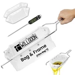 3 Pcs Deep Fryer Filter Bag & Frame Set, Reusable Oil Strainer For 70 Lb Cook.... Fixed Price $115.88.
