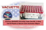 Greiner 454243P Vacuette Tube Ven Bc 2.5ML 13X75 Plstc Z Srm Clt Actvtr 50PCS. Fixed Price $9.99.