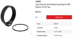 Thorlabs LMR2 Lens Mount With Retaining Ring, Inch. Fixed Price $15.00.