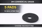 3M 15IN Black Stripping Floor Pads 7300 Pack Heavy Duty Commercial. Fixed Price $94.88.