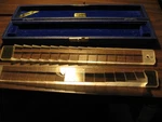 Gulden Berens Prism Bar Set In Wooden Case Horizontal And Vertical. Fixed Price $95.00.