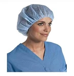 Case Of 500 X Medline Pro Series Bouffant Caps, Lightweight, Blue, 24 Inches. Fixed Price $69.99.