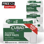 Curad Alcohol Prep Pads Swabs Wipes - 4BOX 400 Counts Isopropyl Thick. Fixed Price $12.49.