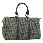 Christian Dior Trotter Canvas Boston Bag Navy Gold Auth EP9664. Fixed Price $569.10.