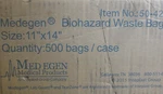 Medegen Medical Products Biohazard 11X14" - 500 Bags. Fixed Price $39.99.