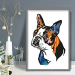 Boston Terrier Abstract Art Print Colourful Dog Gallery Wall Poster Gift. Fixed Price $39.94.