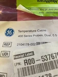 Ge Healthcare Ref 2104178-002 Temperature Cable For 400 Series Probes 1.7FT. Fixed Price $110.00.