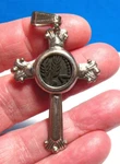 Silver Holy Cross With Black Back Coin X 2 Inches J-1134. Fixed Price $85.00.