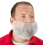 New Uline Poly Beard Nets One Size Latex Free White S-9635W Qty. 1000 Master Box. Fixed Price $40.50.