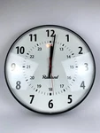 Rauland Borg Wall Clock Large Black WCA1624B Wireless Analog 24HR Slave Read. Fixed Price $33.25.