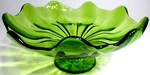 Vintage L.e. Smith Glass Console Compote Footed Bowl Simplicity Green 8". Fixed Price $31.49.