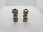 Tylok B-4-DU Ref B-400-6 Brass Union 1/4" Od Tube, Lot Of 2, Nnb. Fixed Price $15.96.