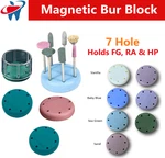 Magnetic Round Dental Lab Bur Block Holder Station For Fg & Ra, Rubber - 7 Hole. Fixed Price $8.95.