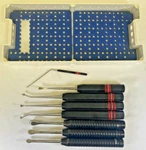 Set Of 8 Odev Codman Straight & Angled Lumbar Cobb Curettes Elevators Retractor. Fixed Price $950.00.