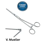 Mueller CH6310 Cooley Coarctation Clamp, Str Jaw, Angled Shank, Serrated, 8.75". Fixed Price $24.99.