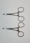 Set Of 2 Codman/padgett Mosquito Hemostatic Forceps, Curved Tips, Serrated, 4". Fixed Price $85.00.